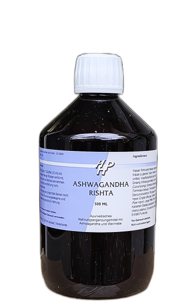 Flasche Aswagandha Rishta Kräutergetränk ayurvedisches Nahrungsergänzungsmittel
